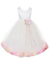 Girls Ivory Multi Color Satin Floral Petal Flower Girl Dress 2T-14 - SophiasStyle.com